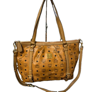 MCM Cognac Visetos Crossbody Handbag